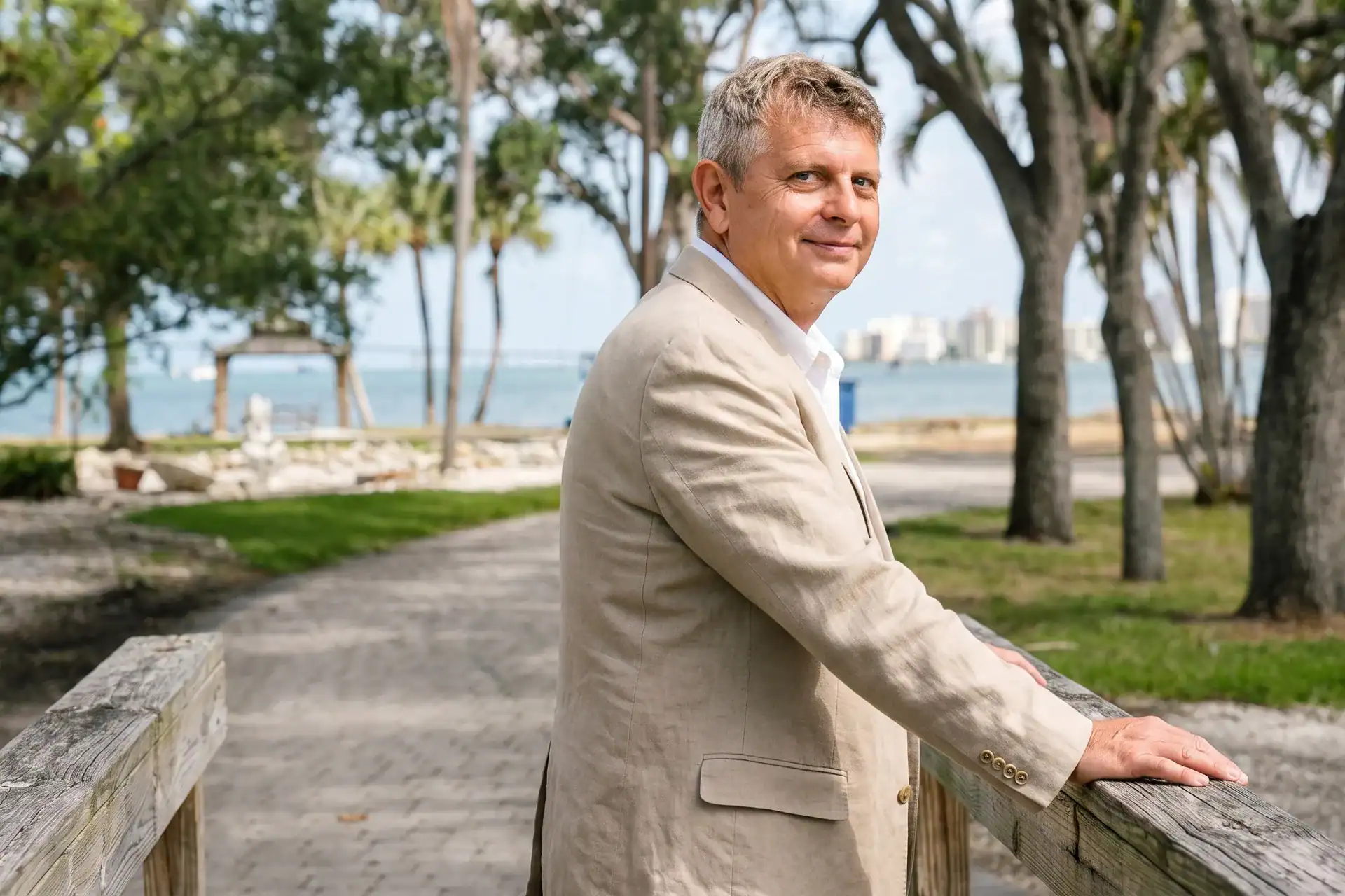 Axel Weiss, broker at Sea to Sky Realty, at the Sarasota bayfront